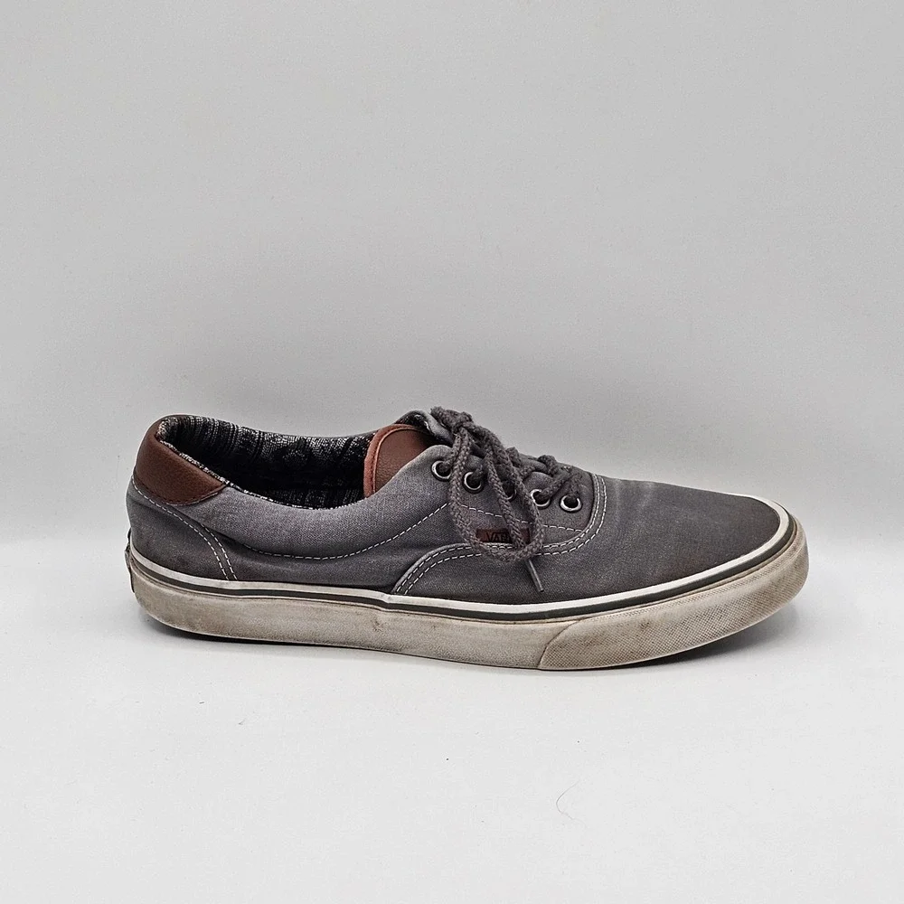 Vans Shoes‎ Mens Size 10.5 Gray Canvas Low Top Casual Skate Sneakers 721278